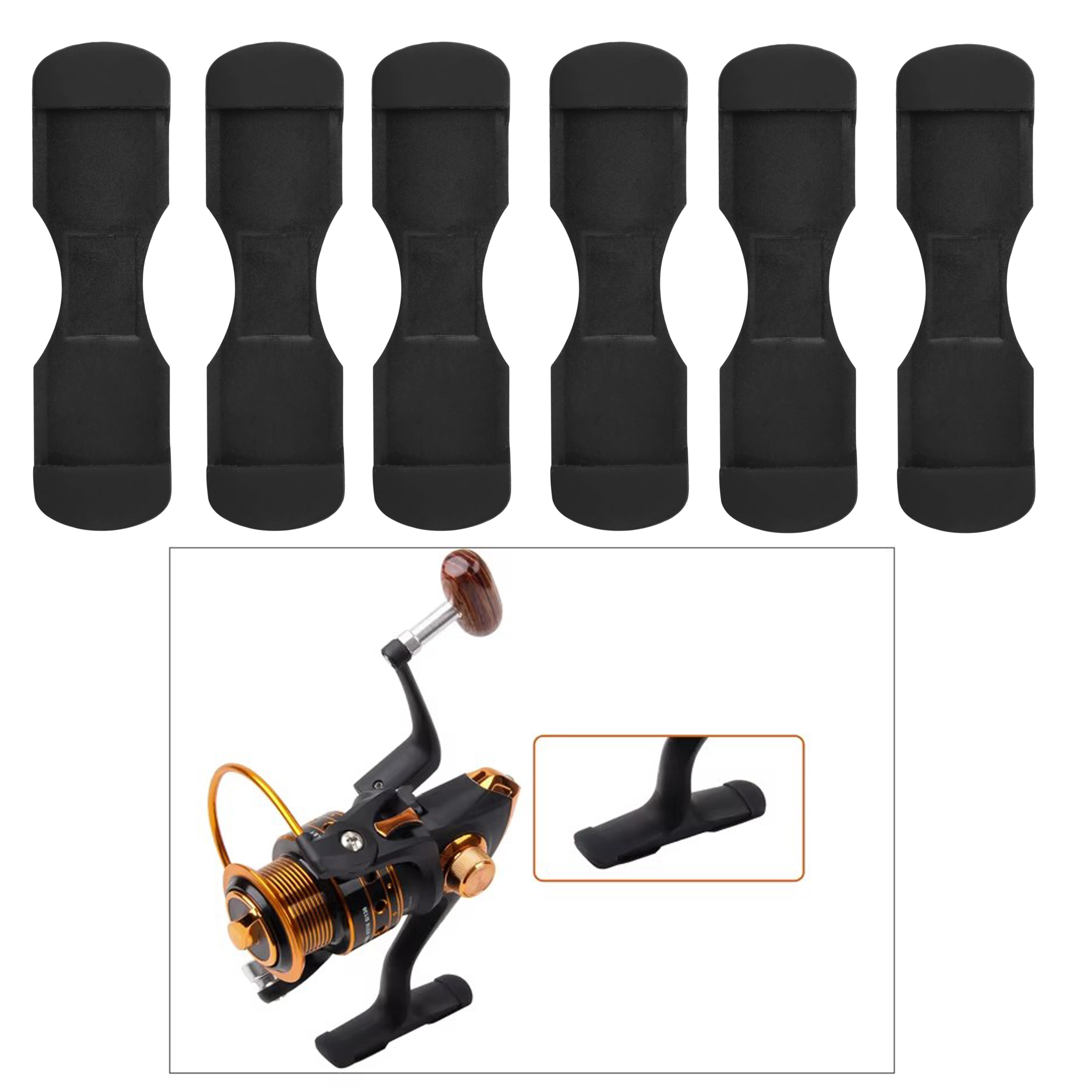 Reel Cover - 6pcs Black Rubber Fishing Reel Base
