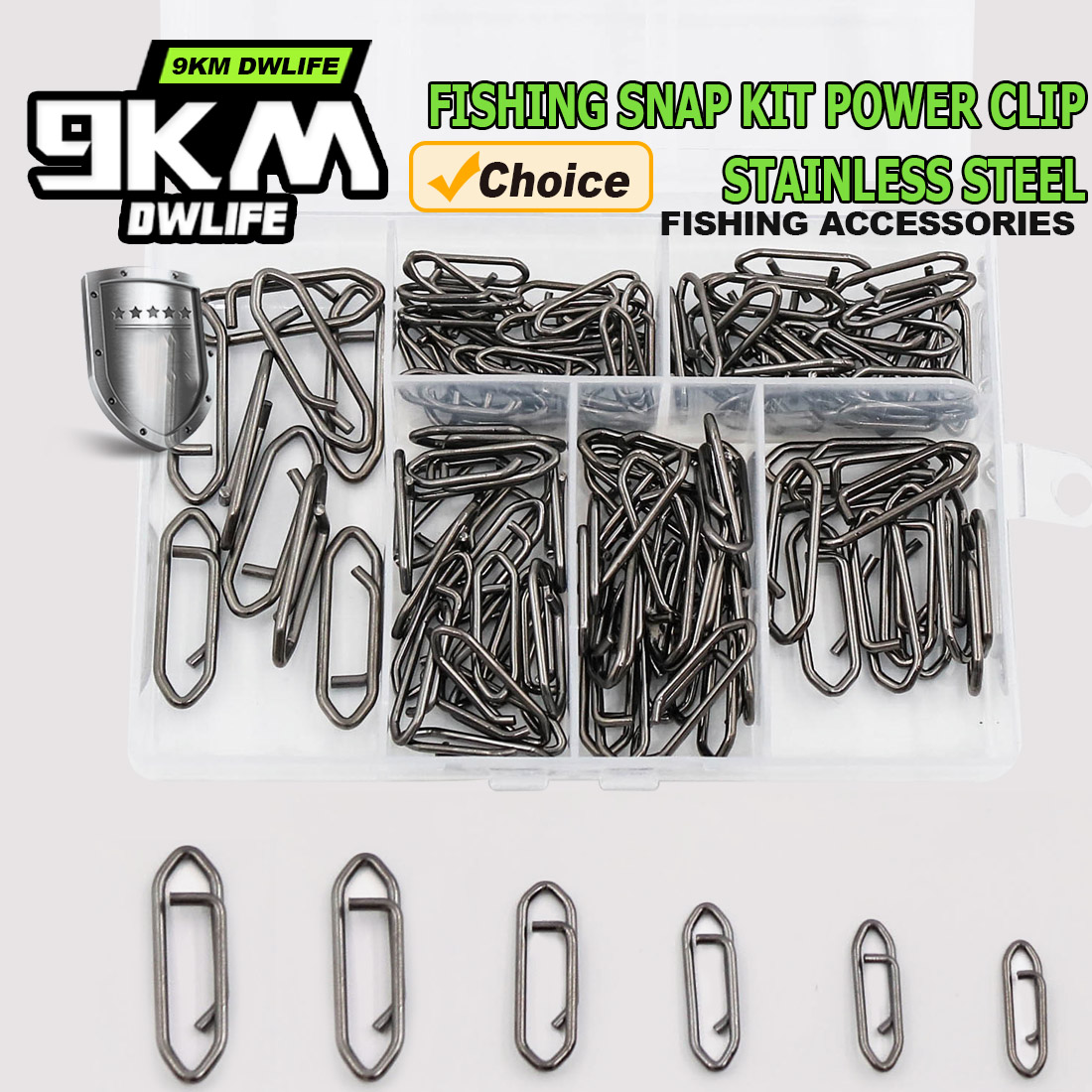 Baitcasting Reel - 9KM Fishing Snap Kit 110pcs Power