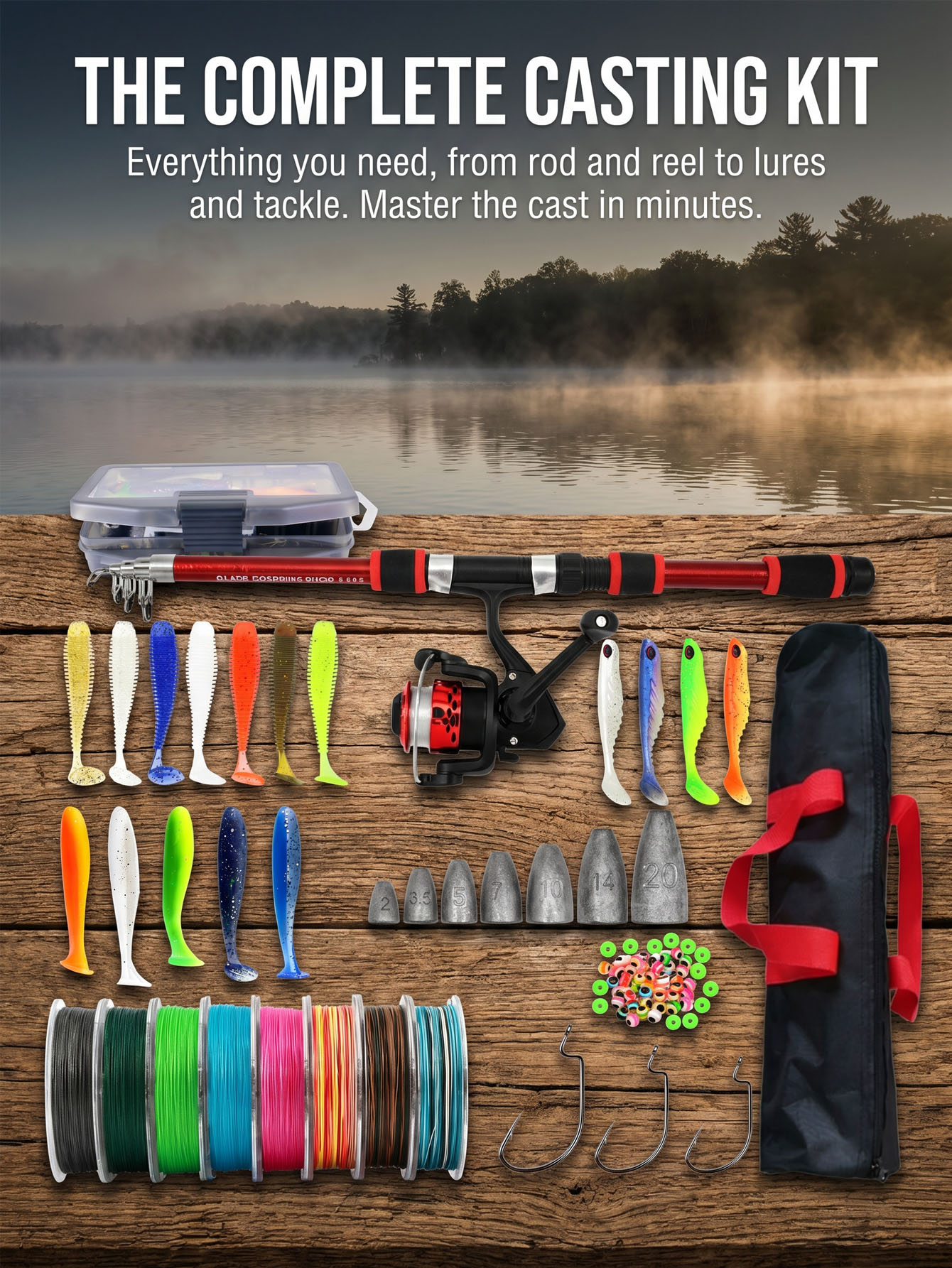 Fishing Rod Reel Combos Collap - Spincast Reel recensione e prezzo