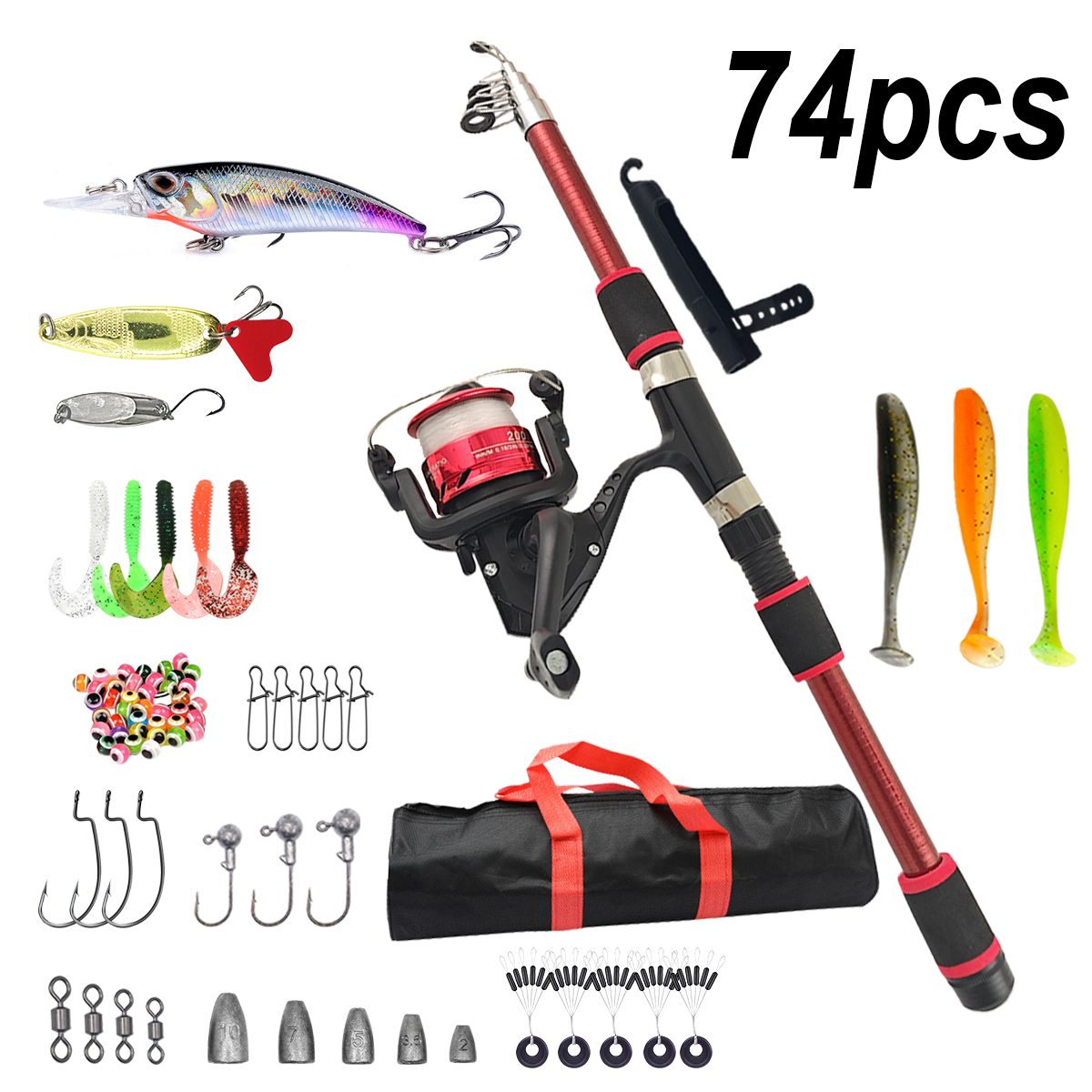 Fishing Pole Set Full Kits Wit - Spincast Reel recensione e prezzo