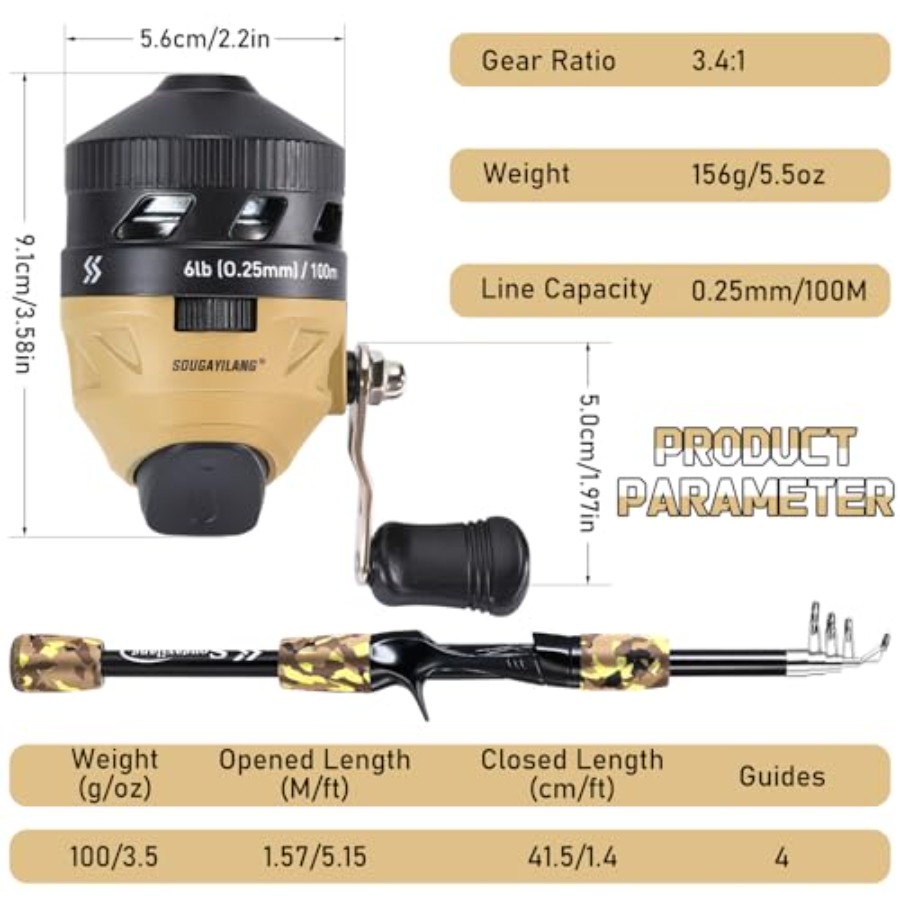 Fishing Rod and Reel Combo, Li - Spincast Reel recensione e prezzo
