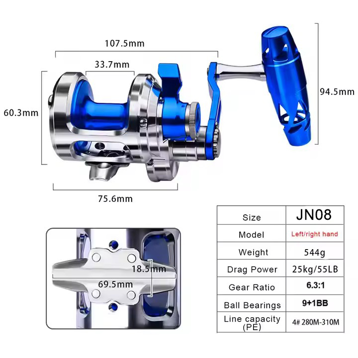 All Metal 9+1BB CNC Fishing Re - Trolling Reel recensione e prezzo